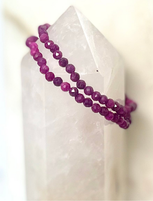 Ruby Faceted Crystal Bracelet