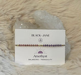 Petite Beaded Adjustable Amethyst Bracelet