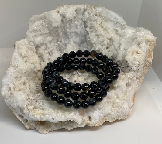 Black Phantom Agate Crystal Bracelet