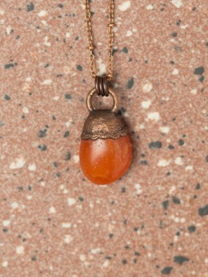 Carnelian | Copper + Crystal Necklace