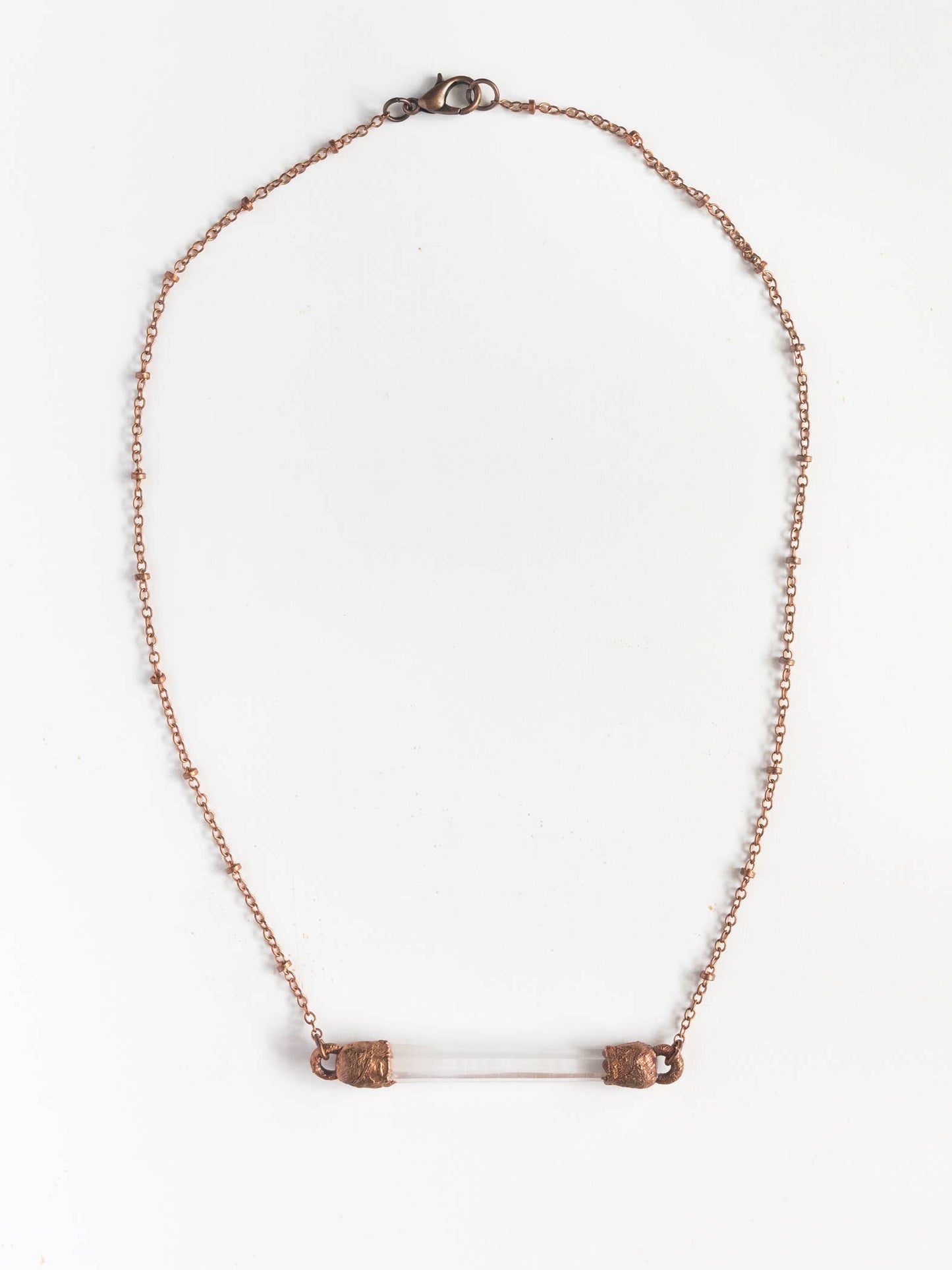 Quartz Bar | Copper + Crystal Necklace