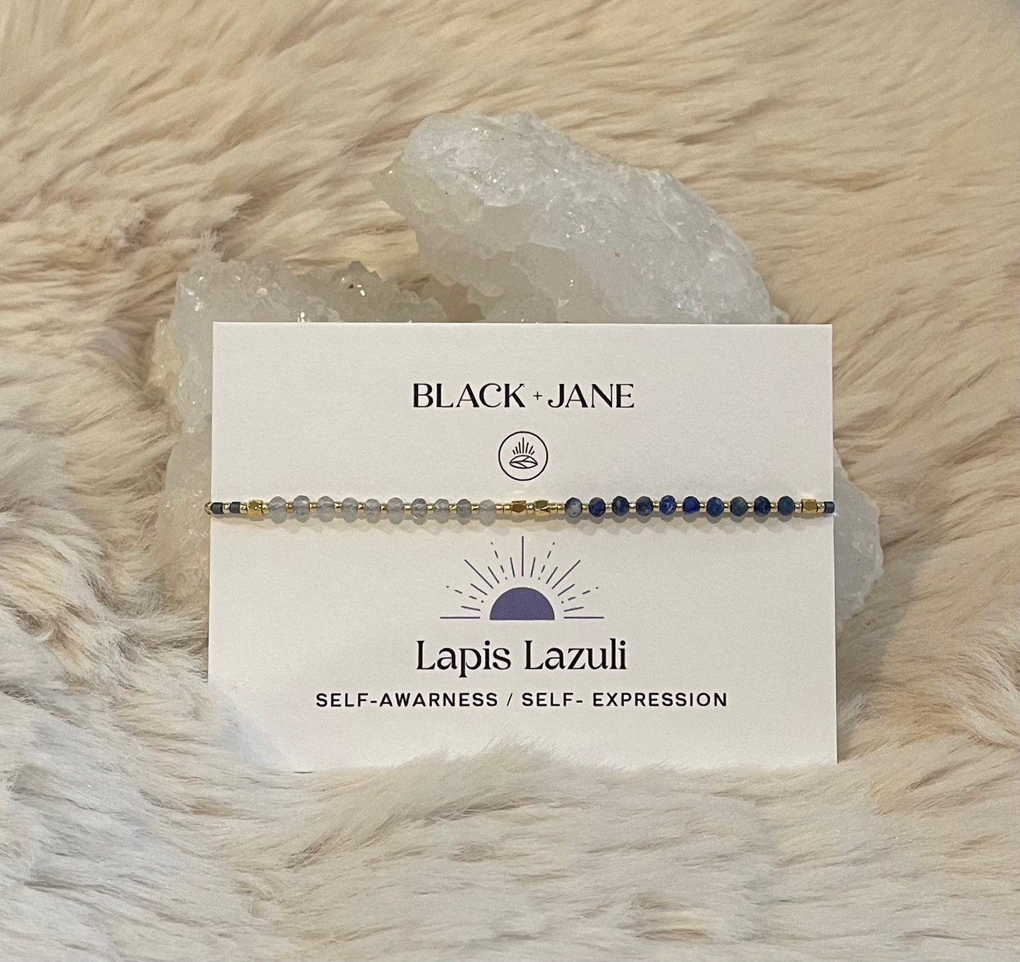 Petite Beaded Adjustable Lapis Lazuli Bracelet