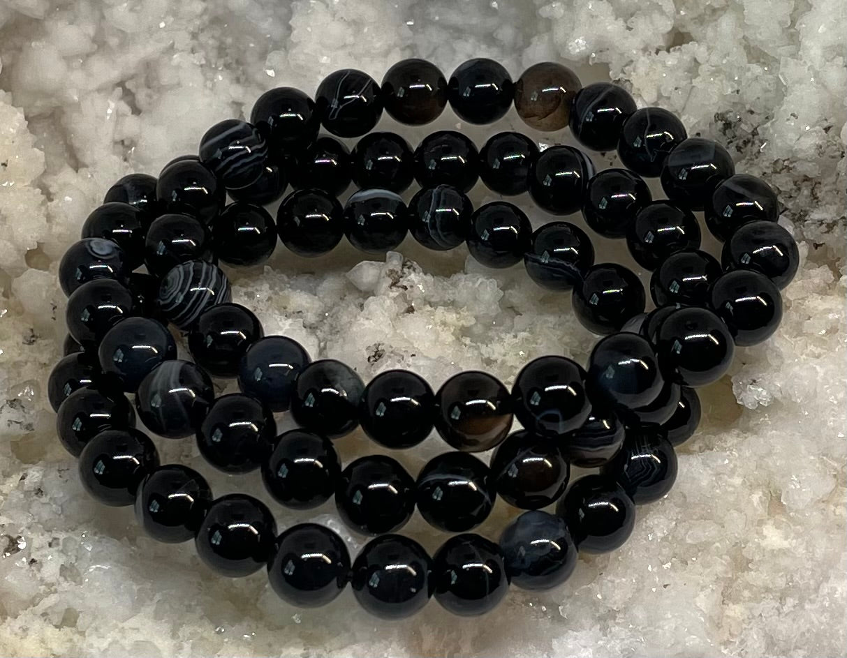 Black Phantom Agate Crystal Bracelet