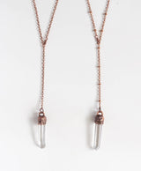 Quartz | Copper + Crystal Necklace | Lariat