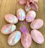 Aura Rose Quartz Palm Stones