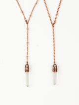 Quartz | Copper + Crystal Necklace | Lariat