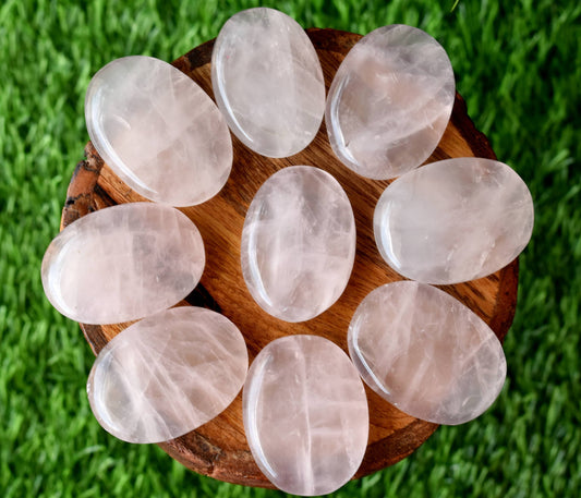 Rose Quartz Worry Stone, Natural Palm Stone